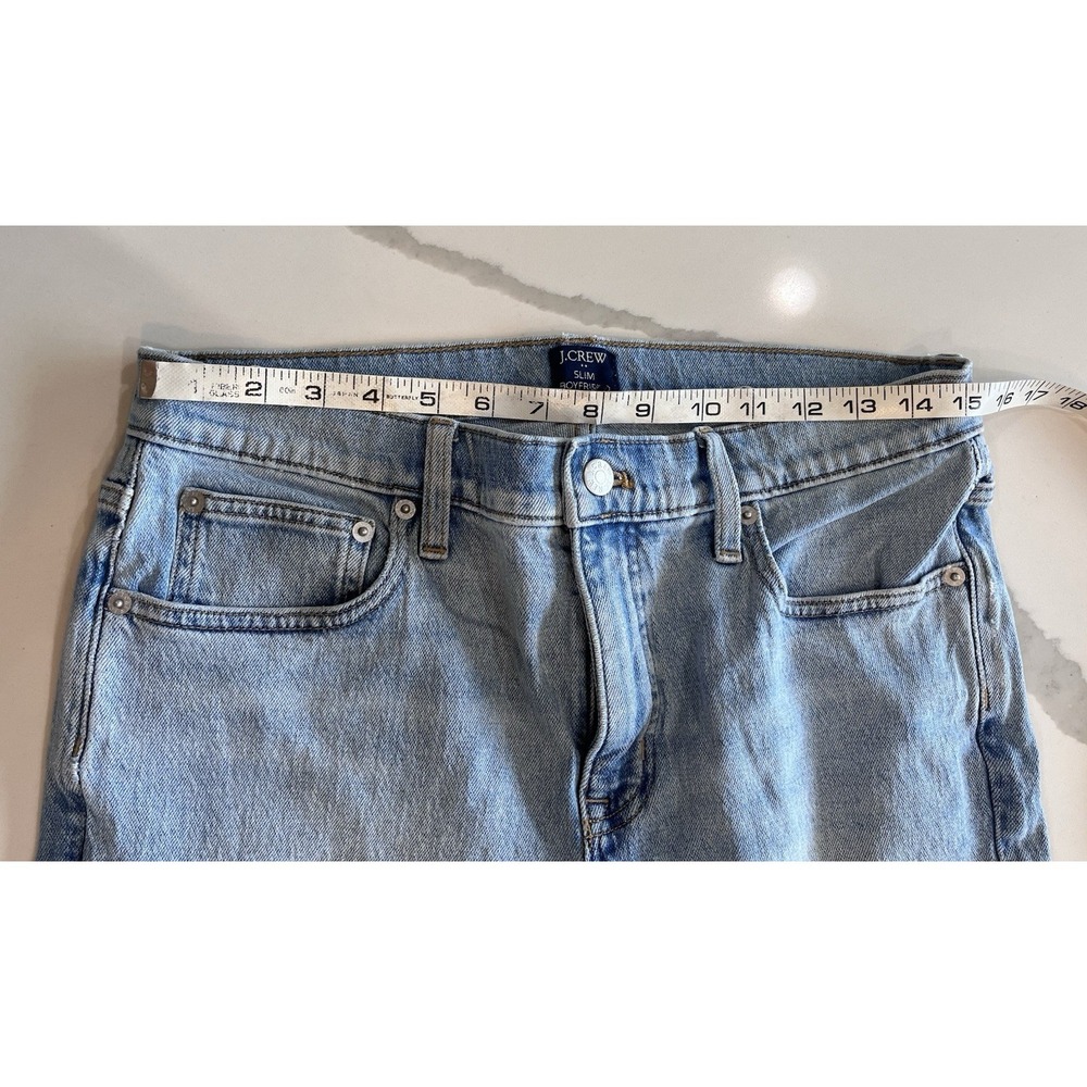 J.Crew | Distressed Slim Broken In Boyfriend Jeans Size 29 Light Wash - Picture 3 of 7